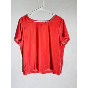 .Crew Red Short Sleeve Blouse Large